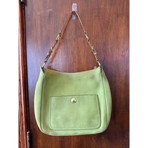 Vintage Coach Lime Green Leather Zip Close Shoulder Purse #C06S-F10186